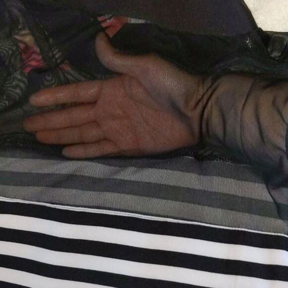 Curve Revolution Black & White Striped Asymmetrical Bodycon Dress 2X - Picture 5 of 7